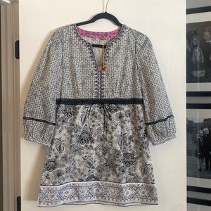 Robert Graham Black and White Embellished Tunic